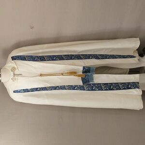 Ecclesiastical Vestment Cape & Stole Liturgical Robe Set Pastor Priest Ivory&Blu